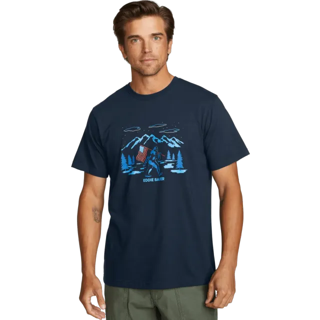 Eddie Bauer Squatch Flag tricou brook bumbac grafic