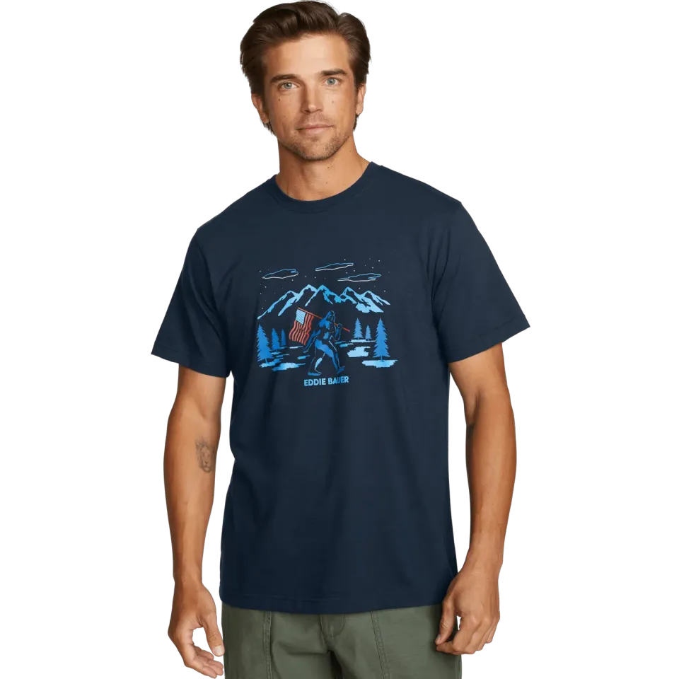 Eddie Bauer Squatch Flag tricou brook bumbac grafic