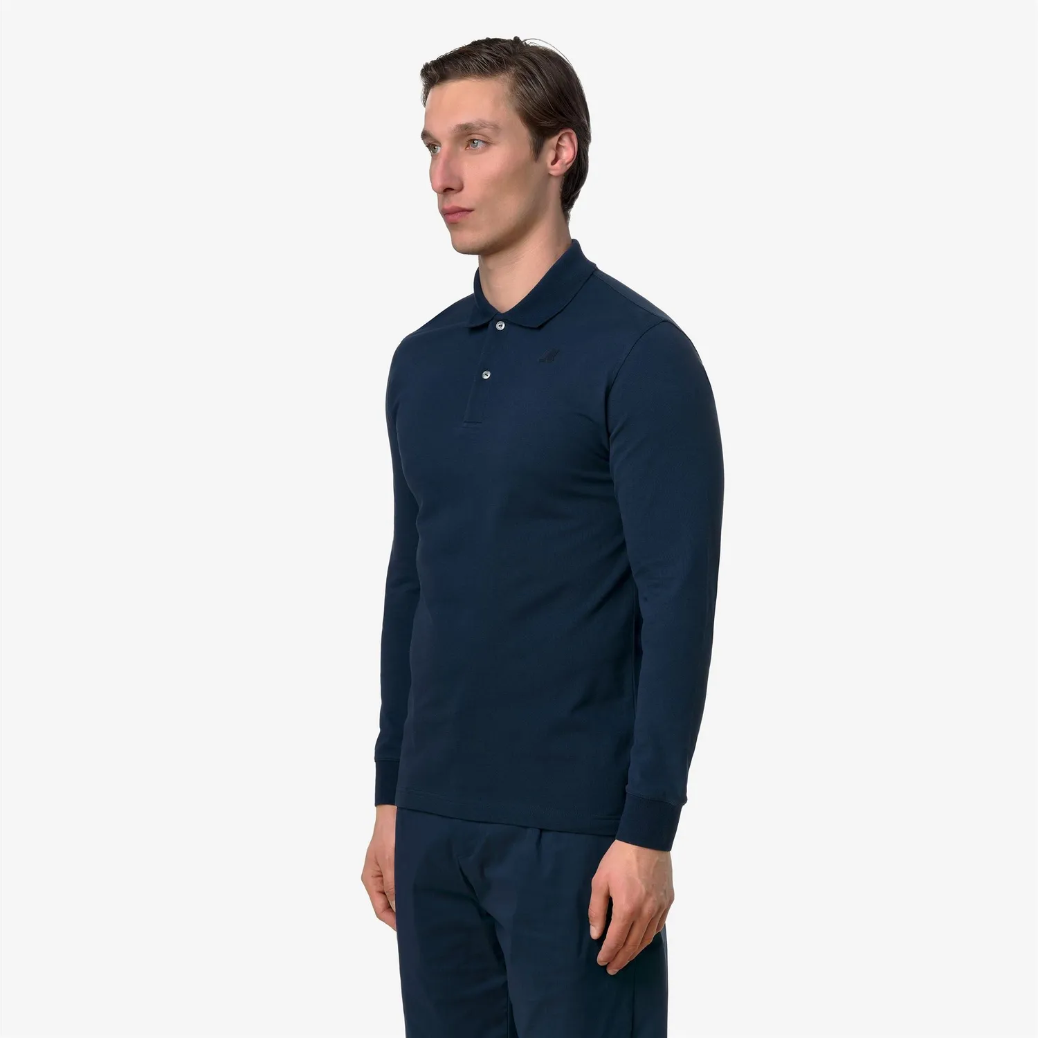 K-Way Monju Pique Slim polo barbati albastru maneca lunga