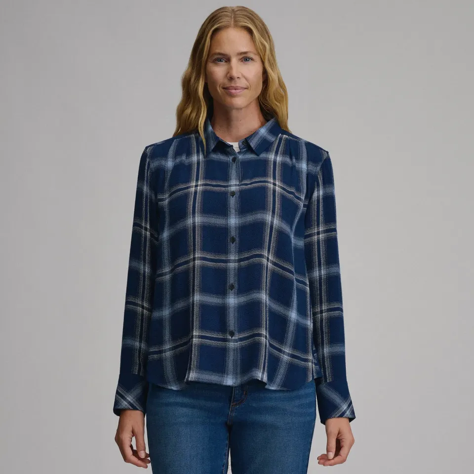 Eddie Bauer Softened Button-Down camasa bleumarin bumbac