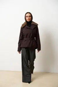 Mareus Fabrica de Blanuri Deep Plum 630 geaca fas cu blana vizon