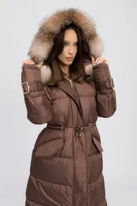 Mareus Mocha Glow 456 parka dama Mocha vatelina gluga
