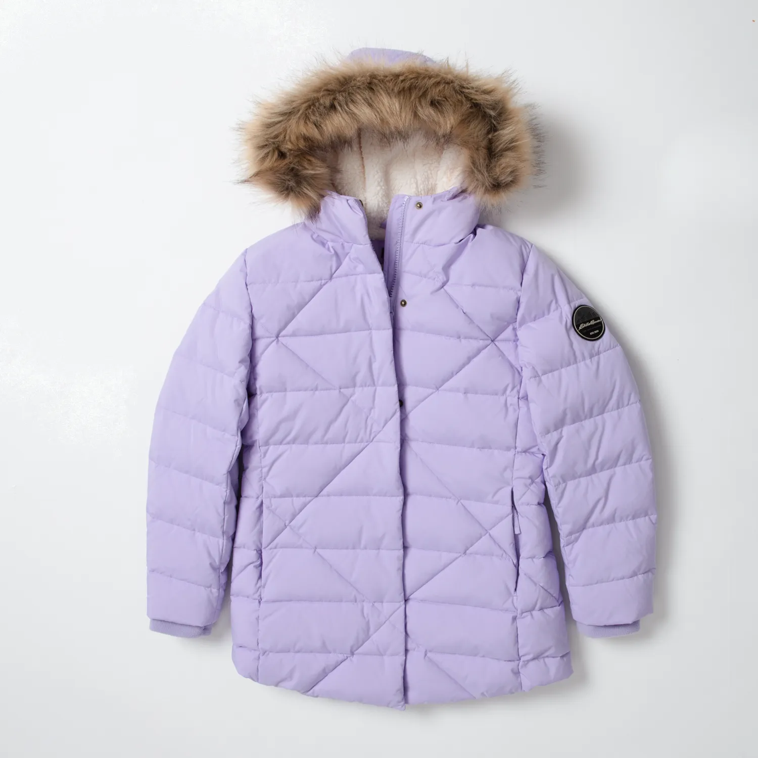 Eddie Bauer Sun Valley Frost Down parka fete gri cu puf