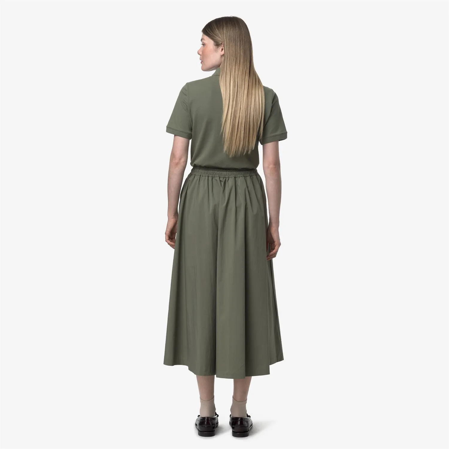 K-Way Mosella Light Poplin fusta lunga dama verde