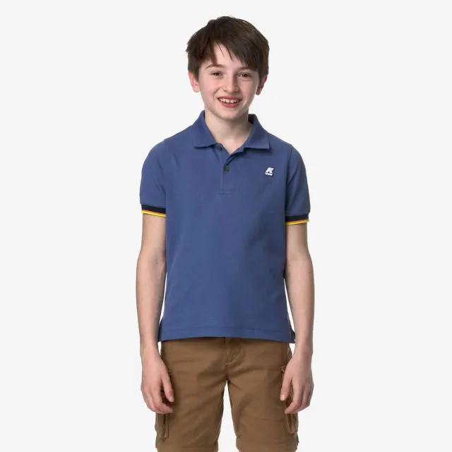 K-Way Vincent P. Vincent tricou polo albastru bumbac