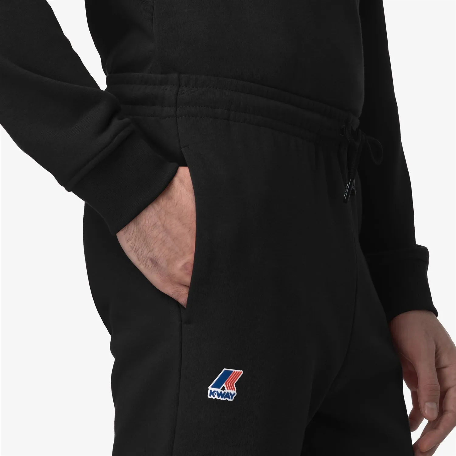 K-Way Bishop Poly Cotton pantaloni sport negri din bumbac