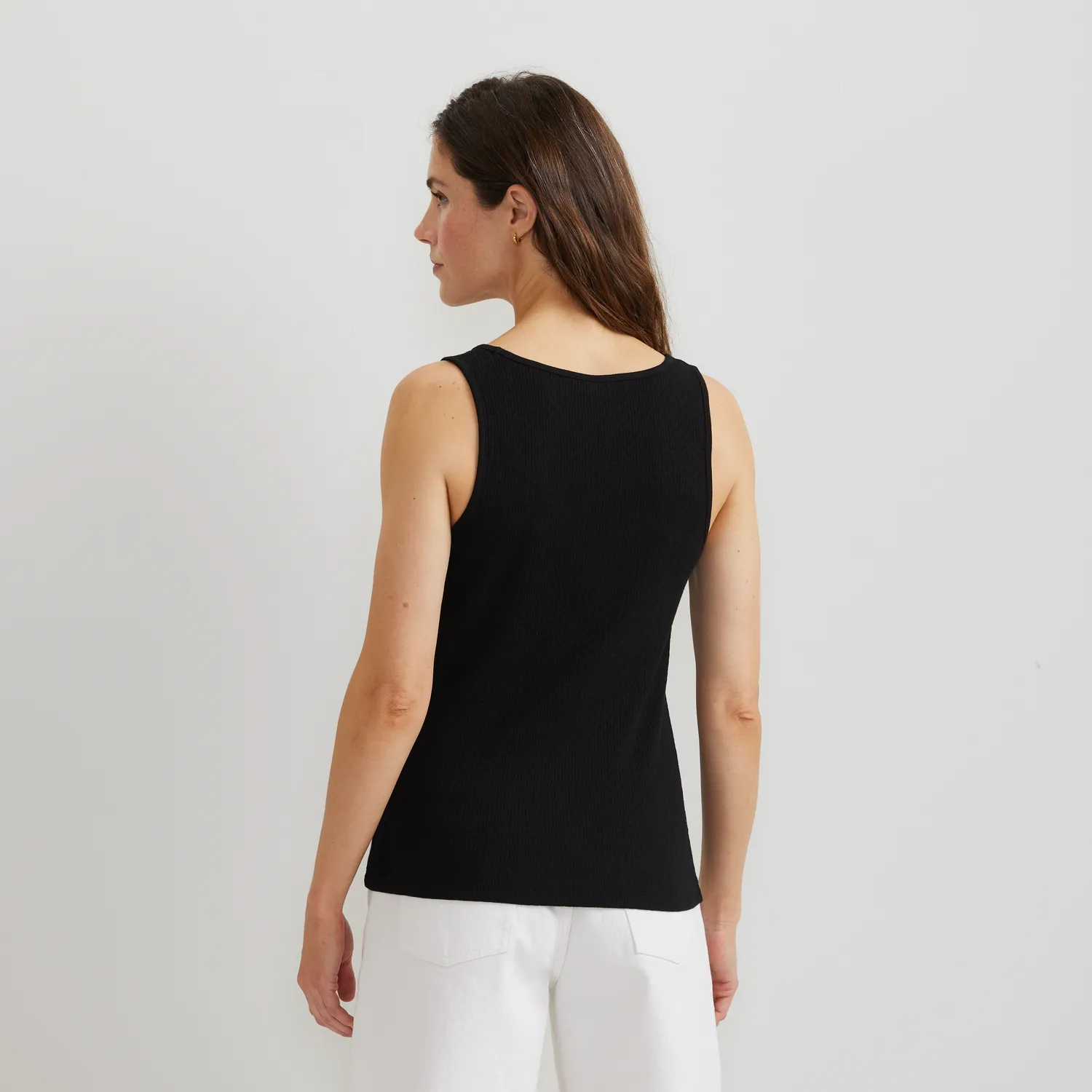 Eddie Bauer Pointelle Dobby Tank maiou damă ivory delicat