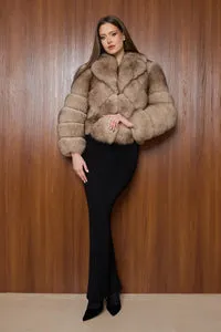 Mareus Cappuccino 479 haina blana vulpe bej 60 cm