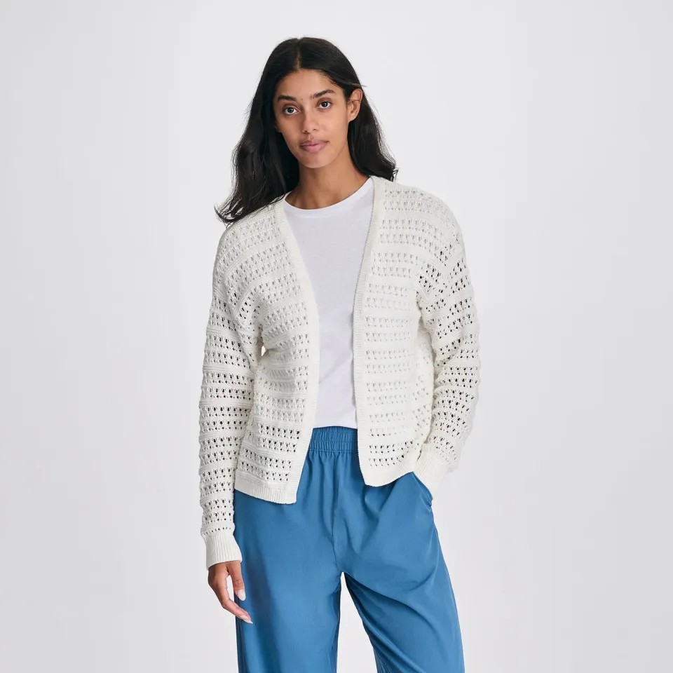 Eddie Bauer Open Stitch cardigan damă bumbac ușor