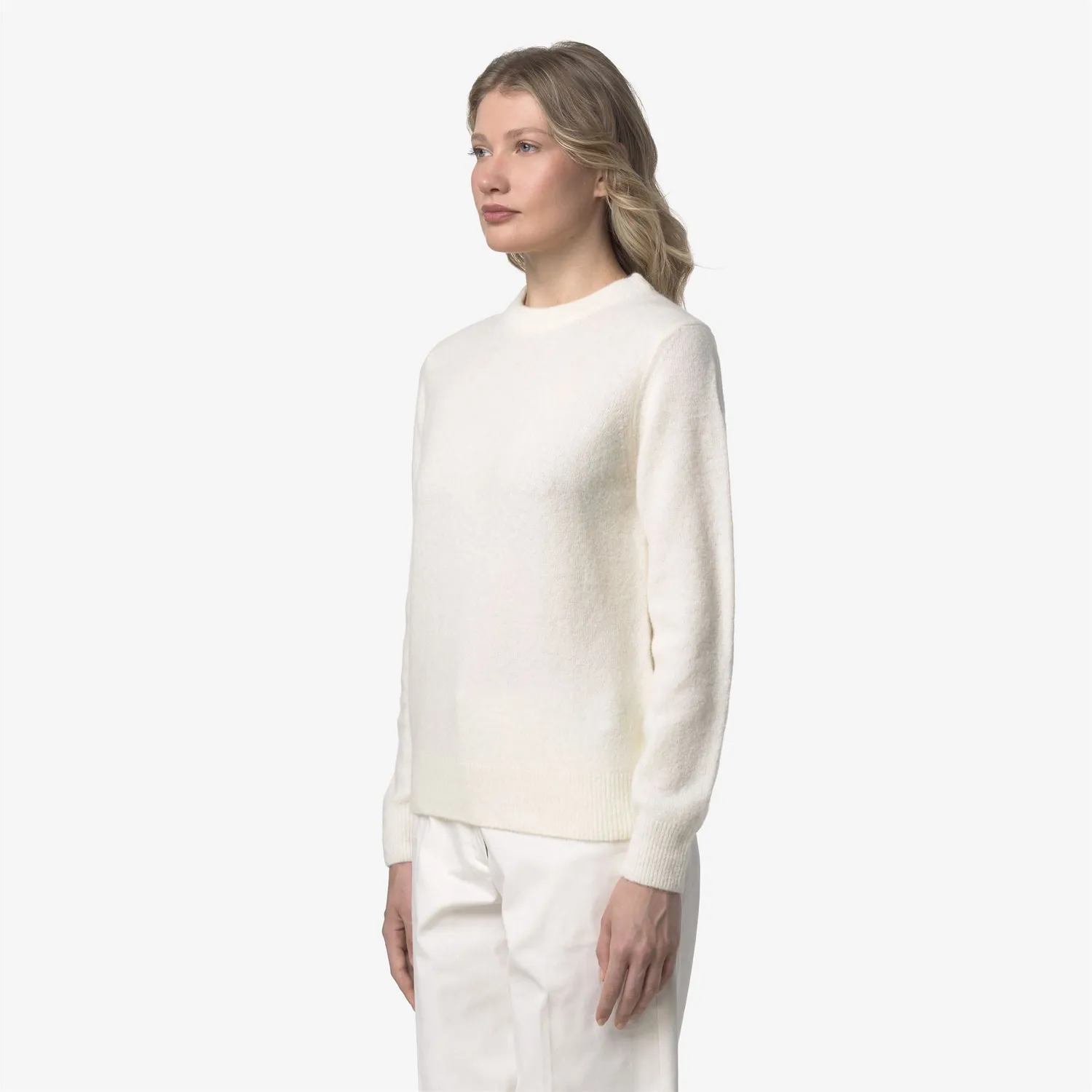 K-Way Clarisse Wool Stretch pulover dama alb lana merinos