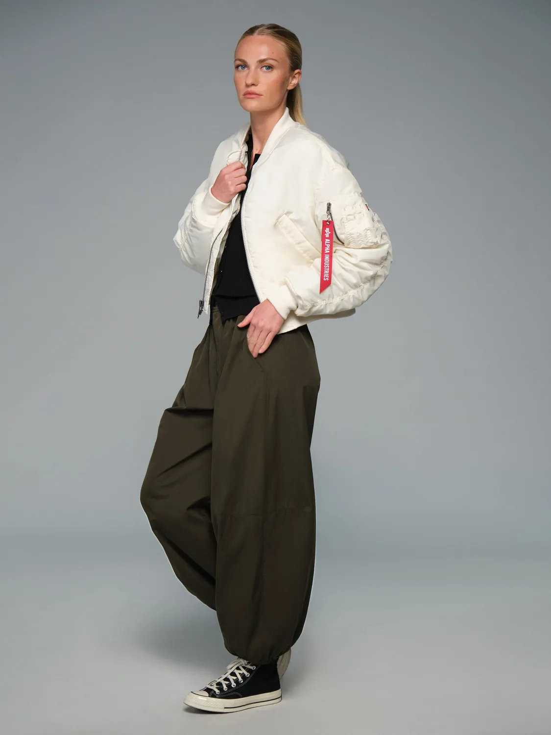 Alpha Industries MA-1 Cropped geacă bomber damă negru