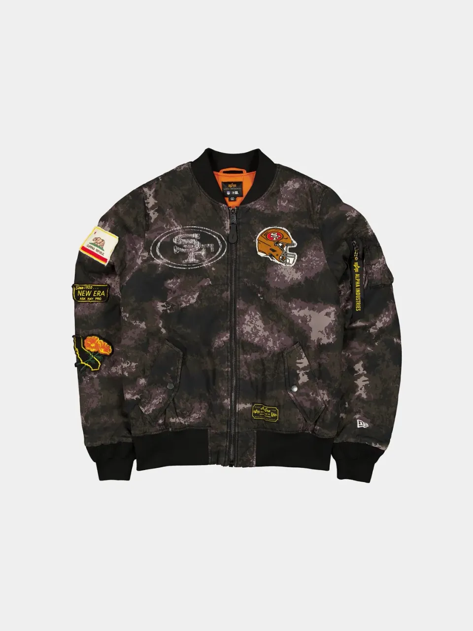Alpha Industries 49ers MA-1 bomber negru camuflaj