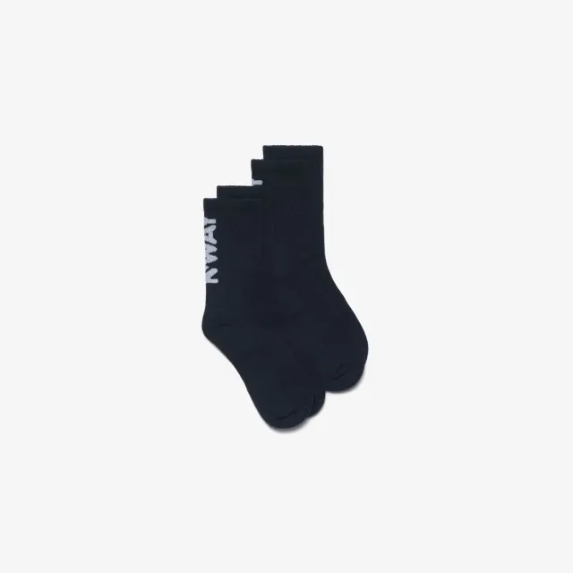 K-Way Anselmo Lettering șosete lungi Blue Depth-White 2 perechi bumbac