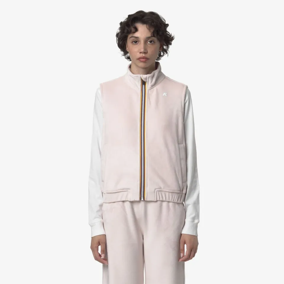 K-Way Vivielme Velour Polar vesta dama roz calduroasa