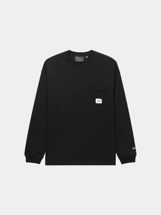 Alpha Industries UNFRM Pocket tricou negru maneca lunga