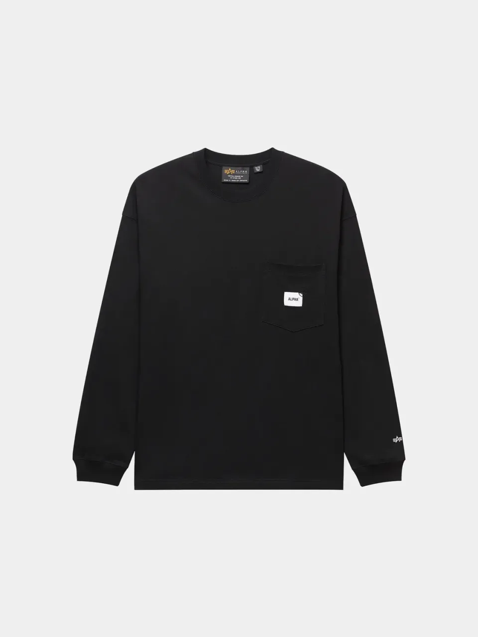 Alpha Industries UNFRM Pocket tricou negru maneca lunga
