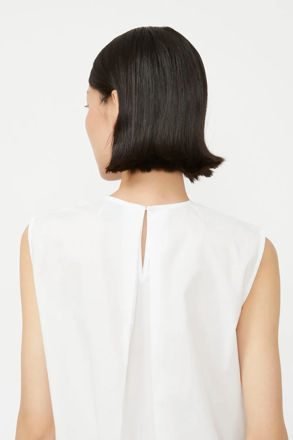 Isabelle Blanche bluza alba bumbac fara maneci dantela