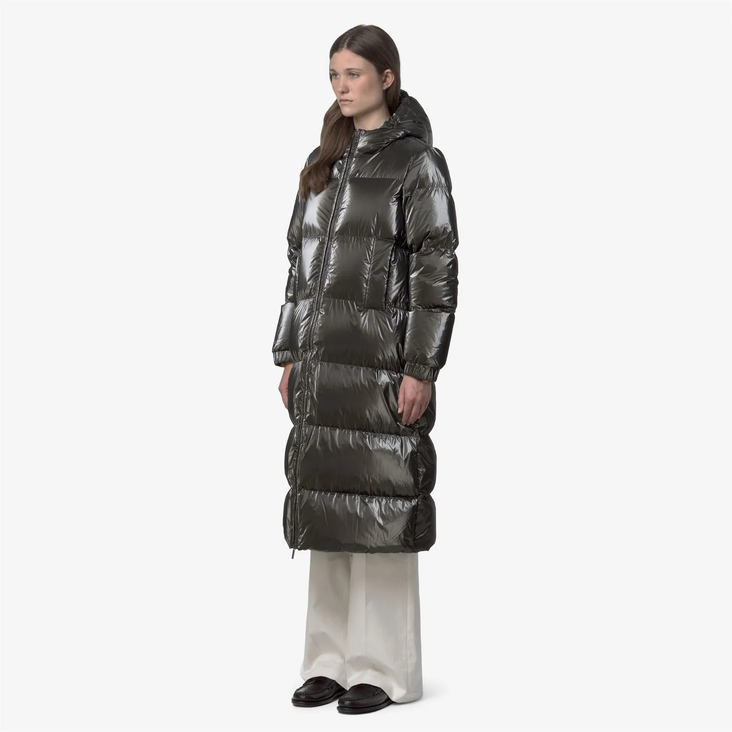 K-Way Ruenne Thermo Pearly palton puf lung negru