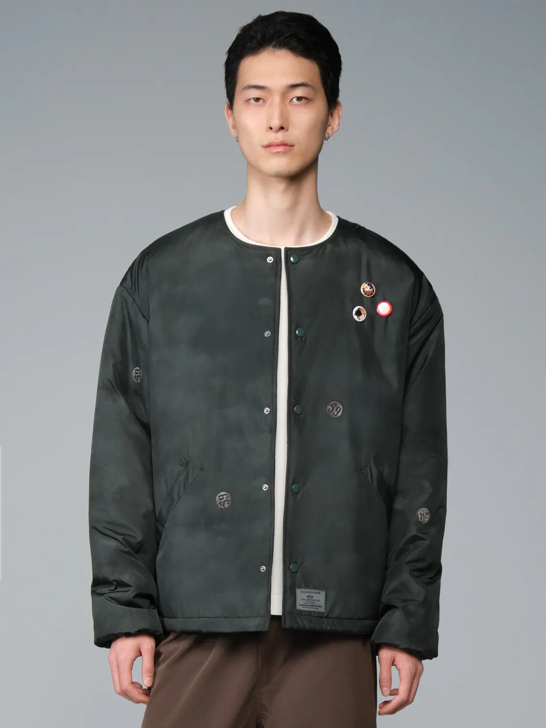 Alpha Industries Reed Vintage Print liner geacă Deep Forest rezistentă