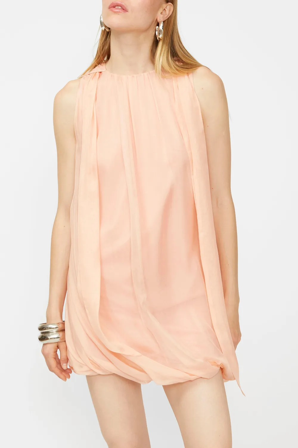 Isabelle Blanche Dress rochie mătase roz fără mâneci