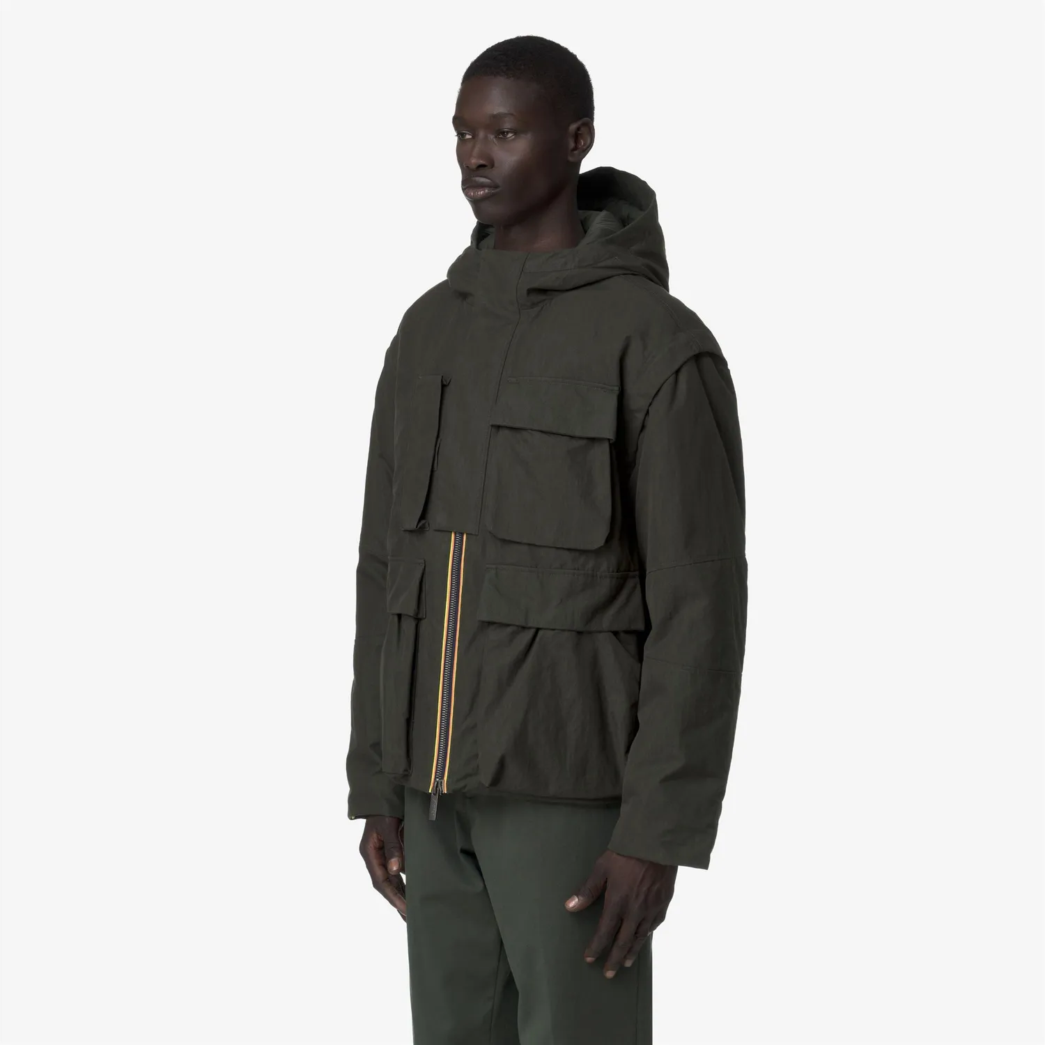 K-Way Guillermo Cotton Feel parka barbati verde calduros