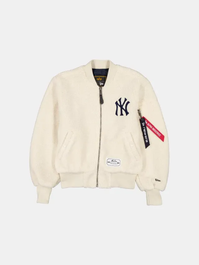 Alpha Industries New York Yankees MA-1 geaca sherpa dama crem