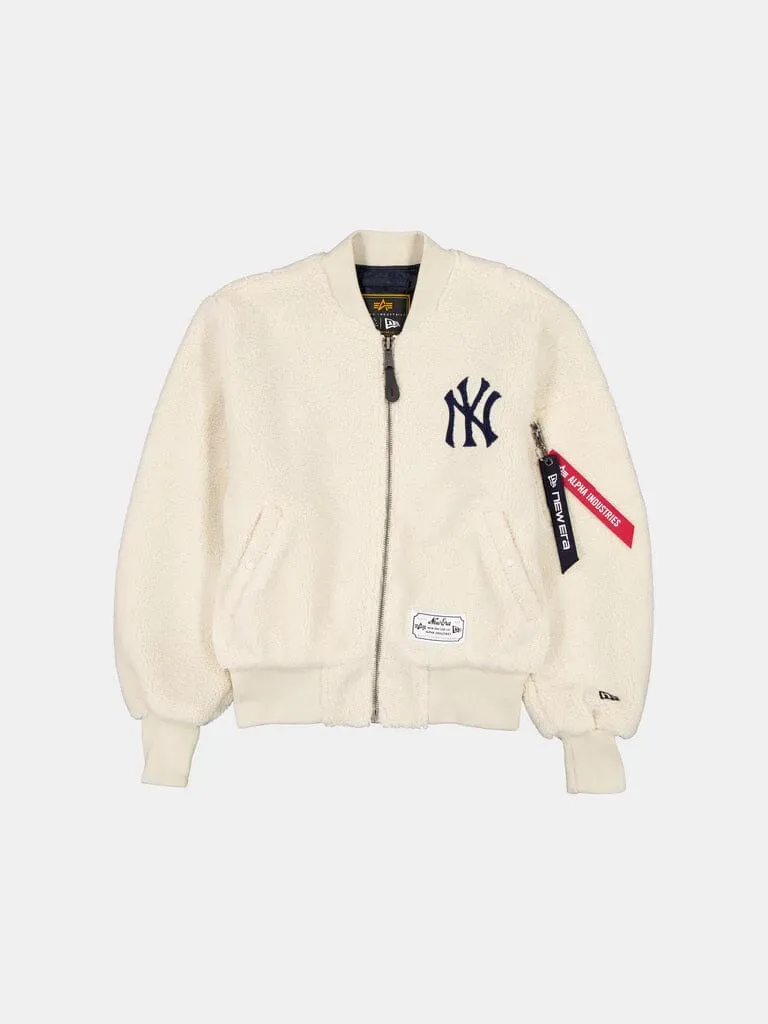 Alpha Industries New York Yankees MA-1 geaca sherpa dama crem