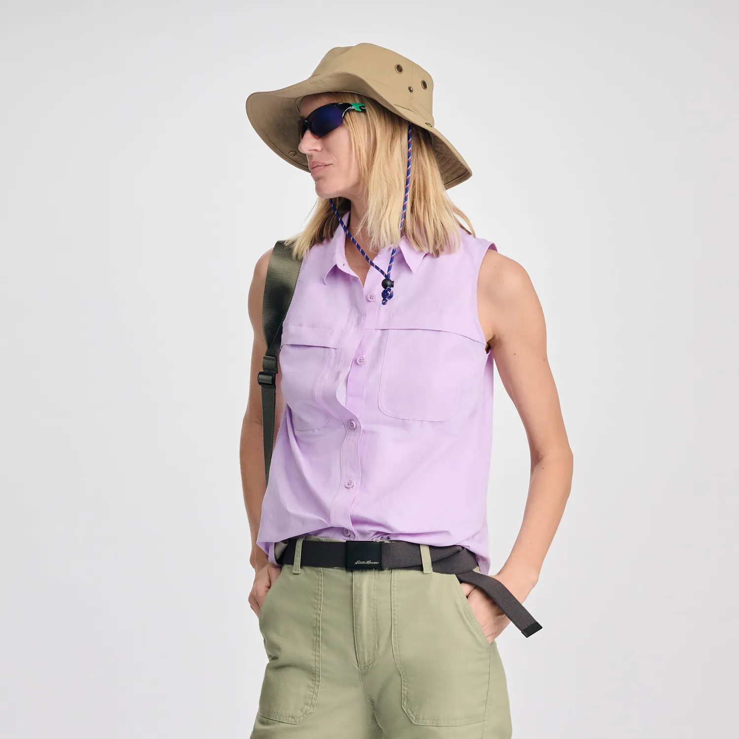 Eddie Bauer Rainier Ripstop camasa dama alba fara maneci