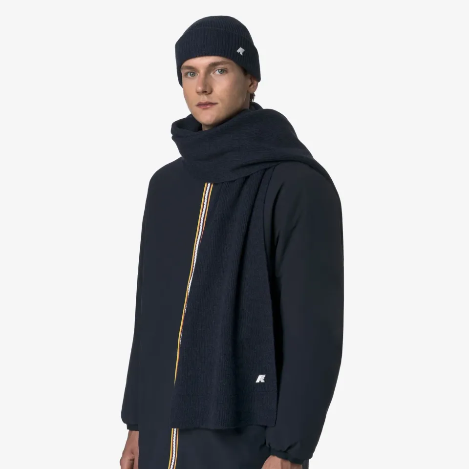 K-Way Etienne Cardigan Stitch fular lana Blue Airforce Mel