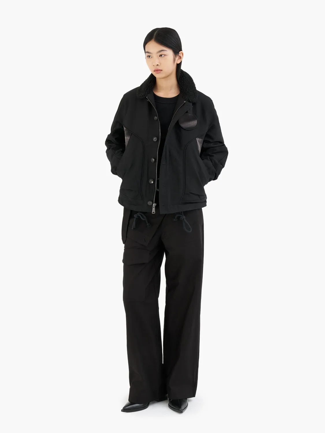 Alpha Industries Jiyong Kim Double Front pantaloni negri bumbac