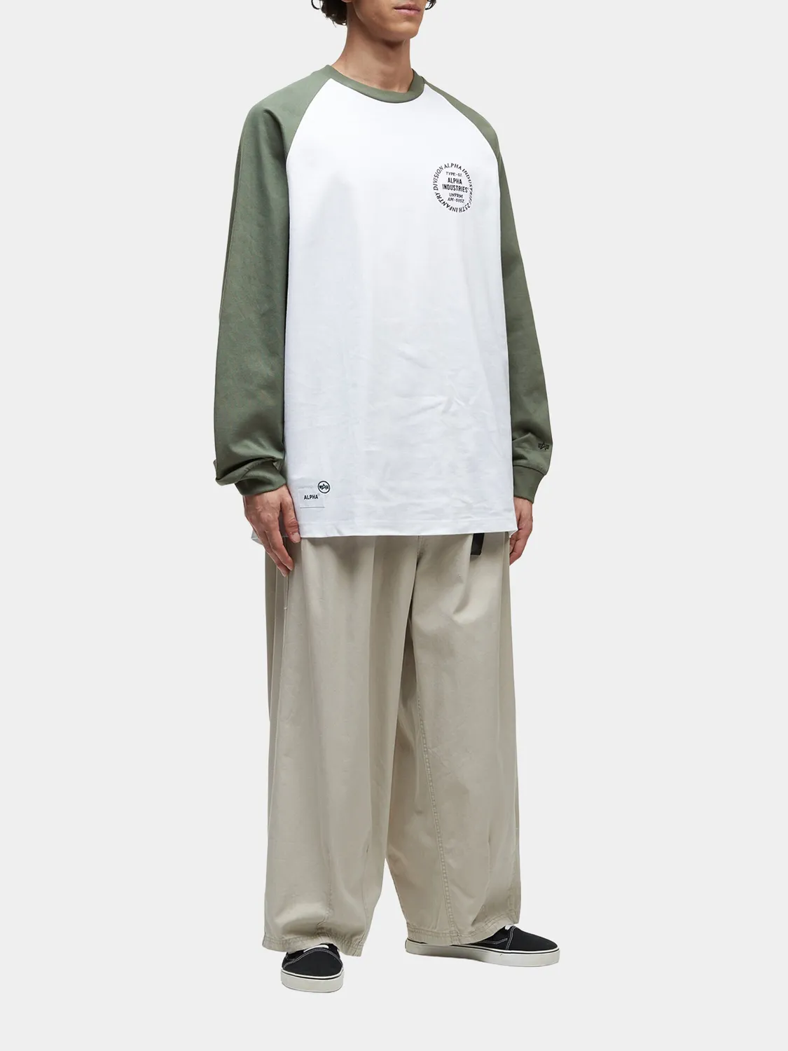 UNFRM Raglan tricou maneca lunga verde negru