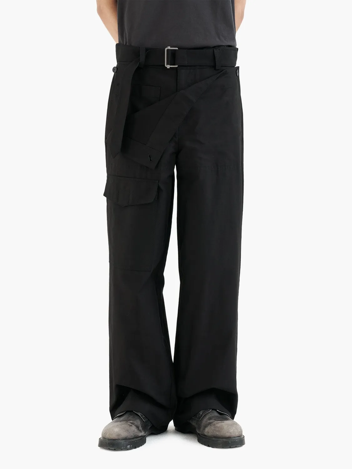 Alpha Industries Jiyong Kim Double Front pantaloni negri bumbac