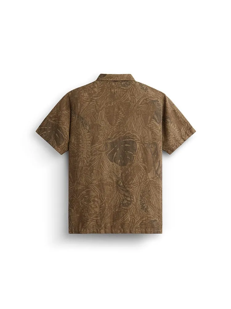 Alpha Industries Botanic Jungle Camo SS Shirt cămașă maro bumbac