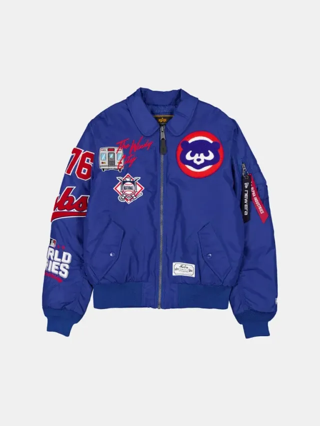 Alpha Industries MA-1 Chicago Cubs jachetă bomber albastră