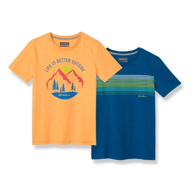 Eddie Bauer Graphic SS T-Shirt tricou baieti alb set 2 buc bumbac