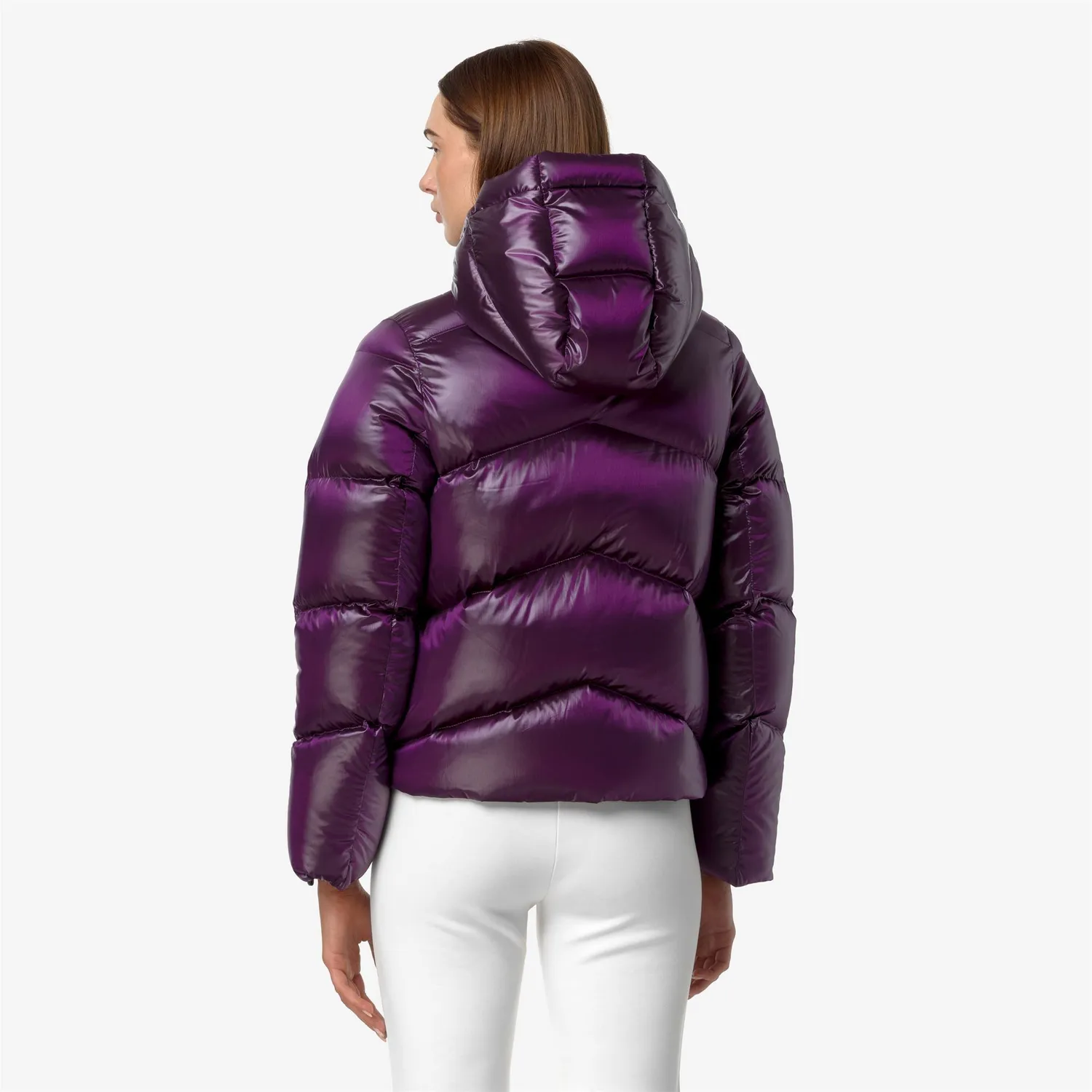 K-Way Ninev Crystal Chintz geaca dama violet cu puf