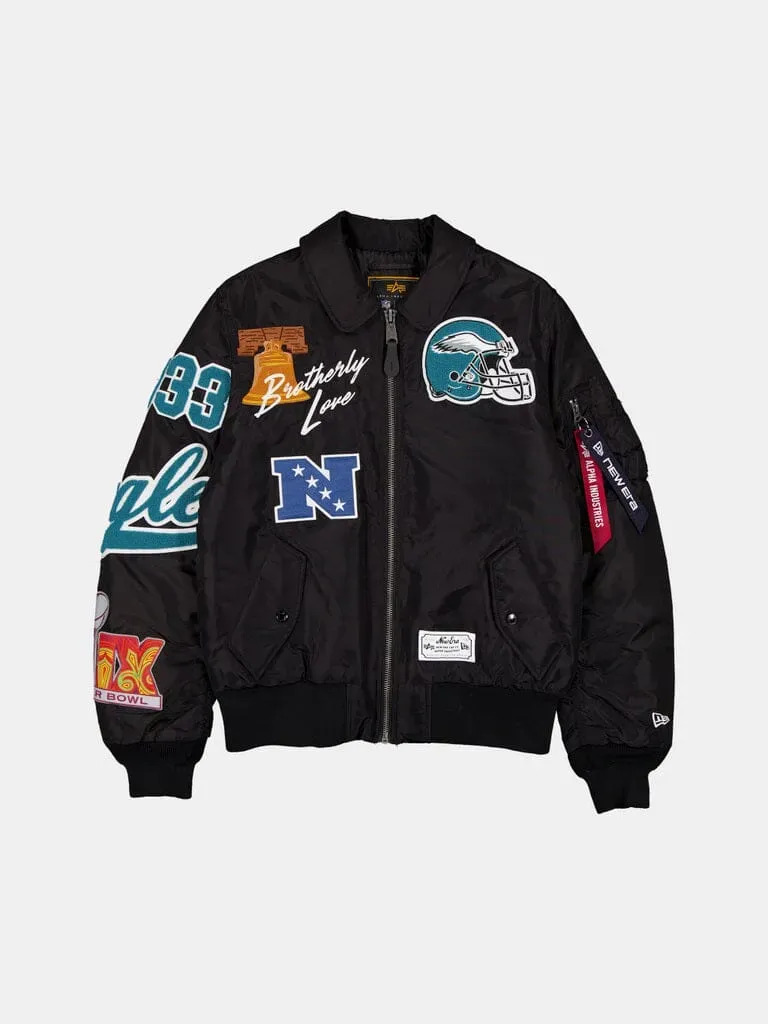 Alpha Industries Philadelphia Eagles MA-1 geacă bomber neagră