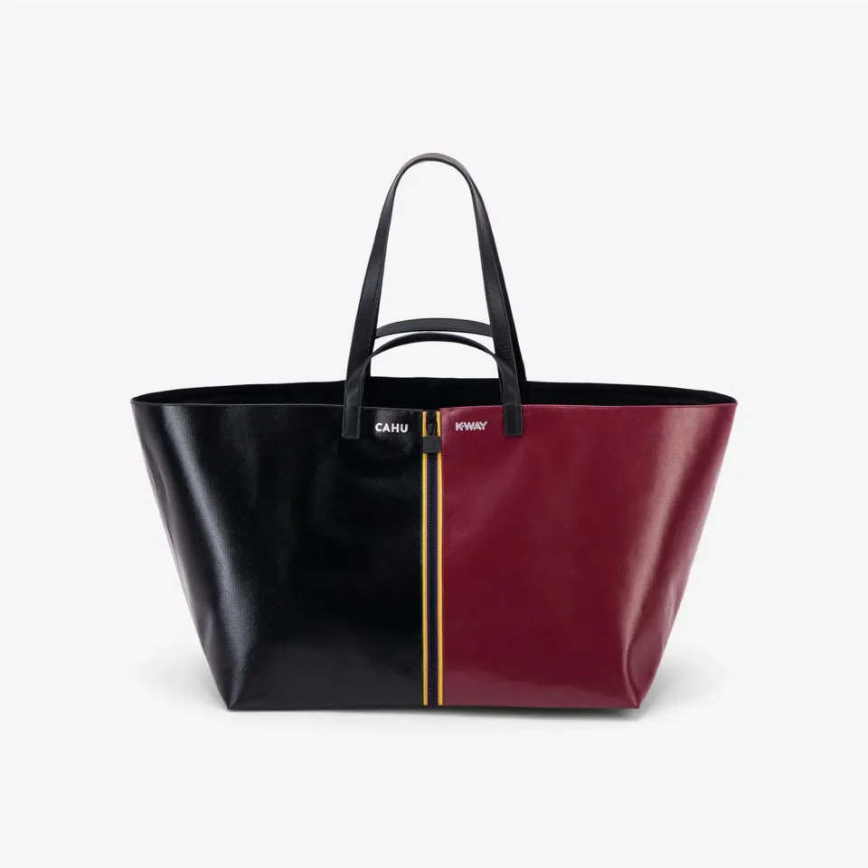 K-Way Pratique Large geanta tote unisex negru-rosu mare