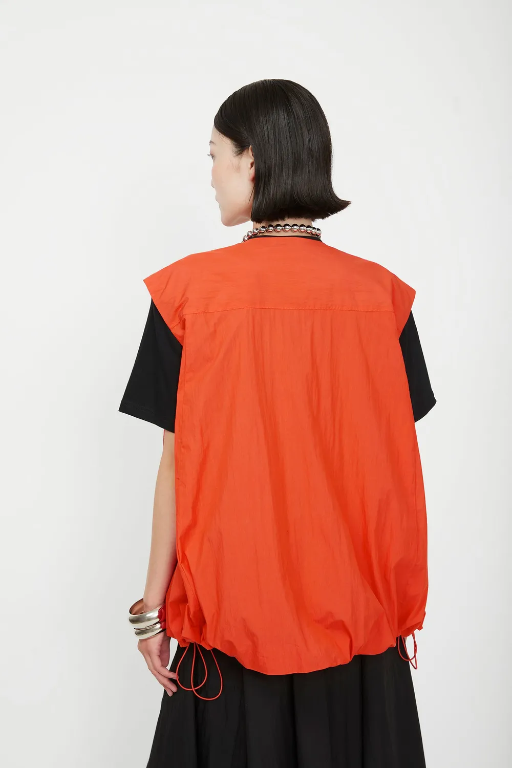 Isabelle Blanche vestă tangerine efect balon