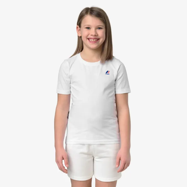 K-Way Leonide tricou copii alb bumbac pliabil