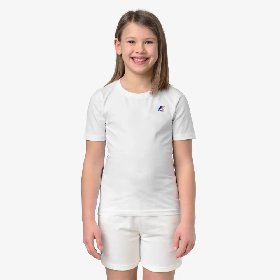 K-Way Leonide tricou copii alb bumbac pliabil