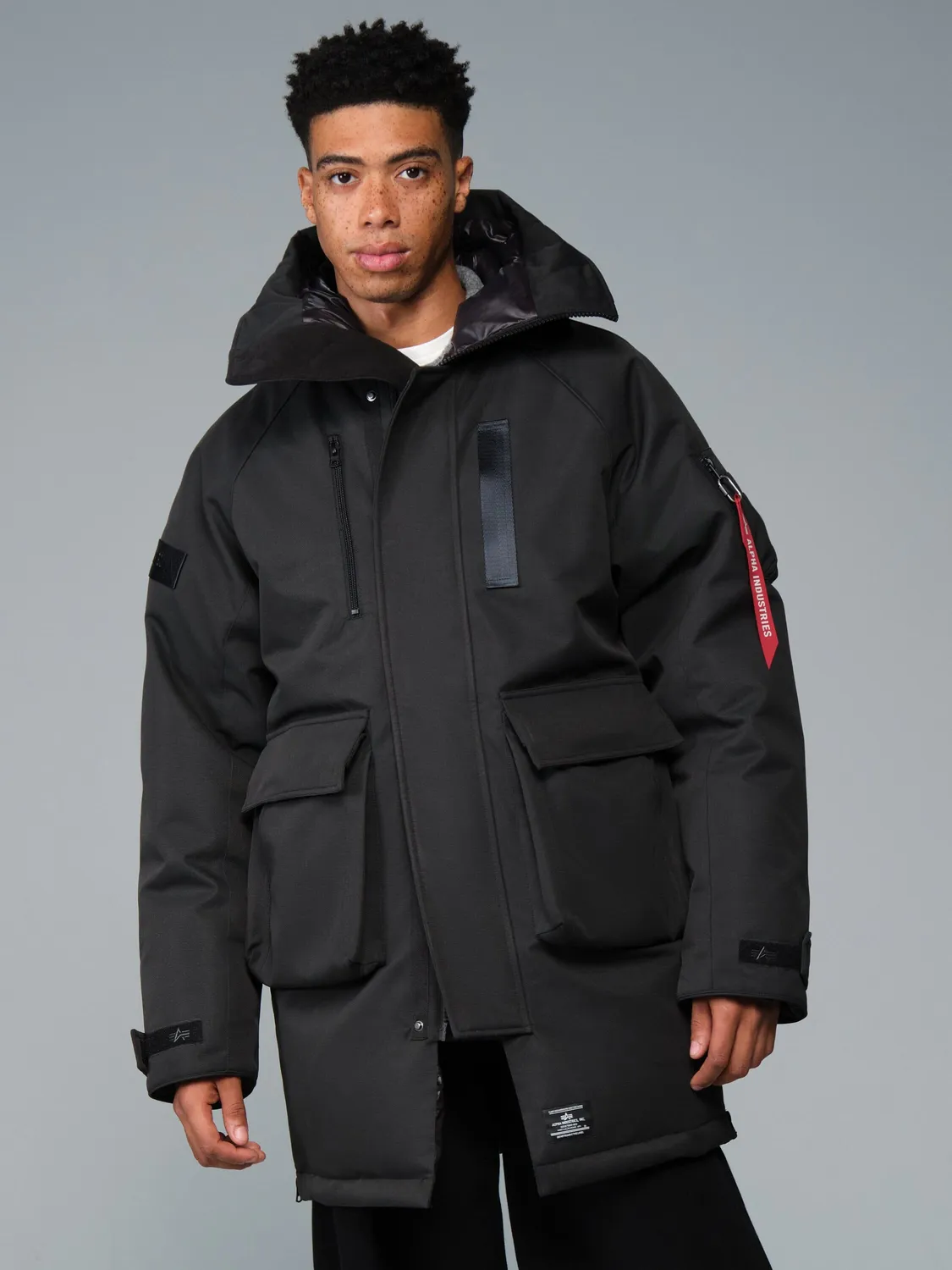 Alpha Industries Sergeant Long palton negru puf