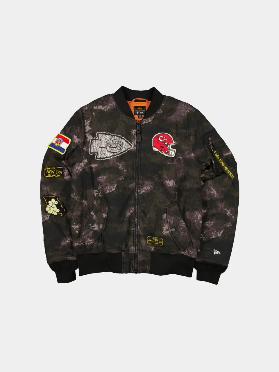 Alpha Industries MA-1 bomber negru camo reversibil NFL