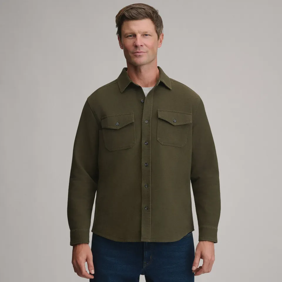 Eddie Bauer Chamois cămașă Deep Olive flanel groasă