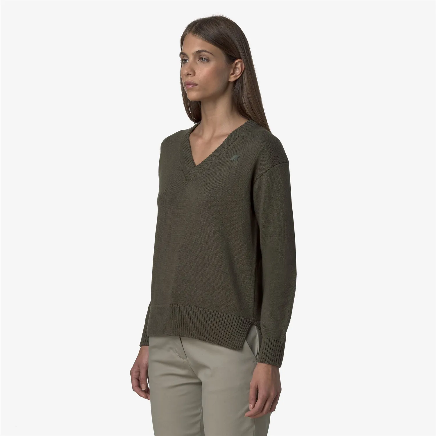 K-Way Adine Cotton Cashmere pulover verde damă