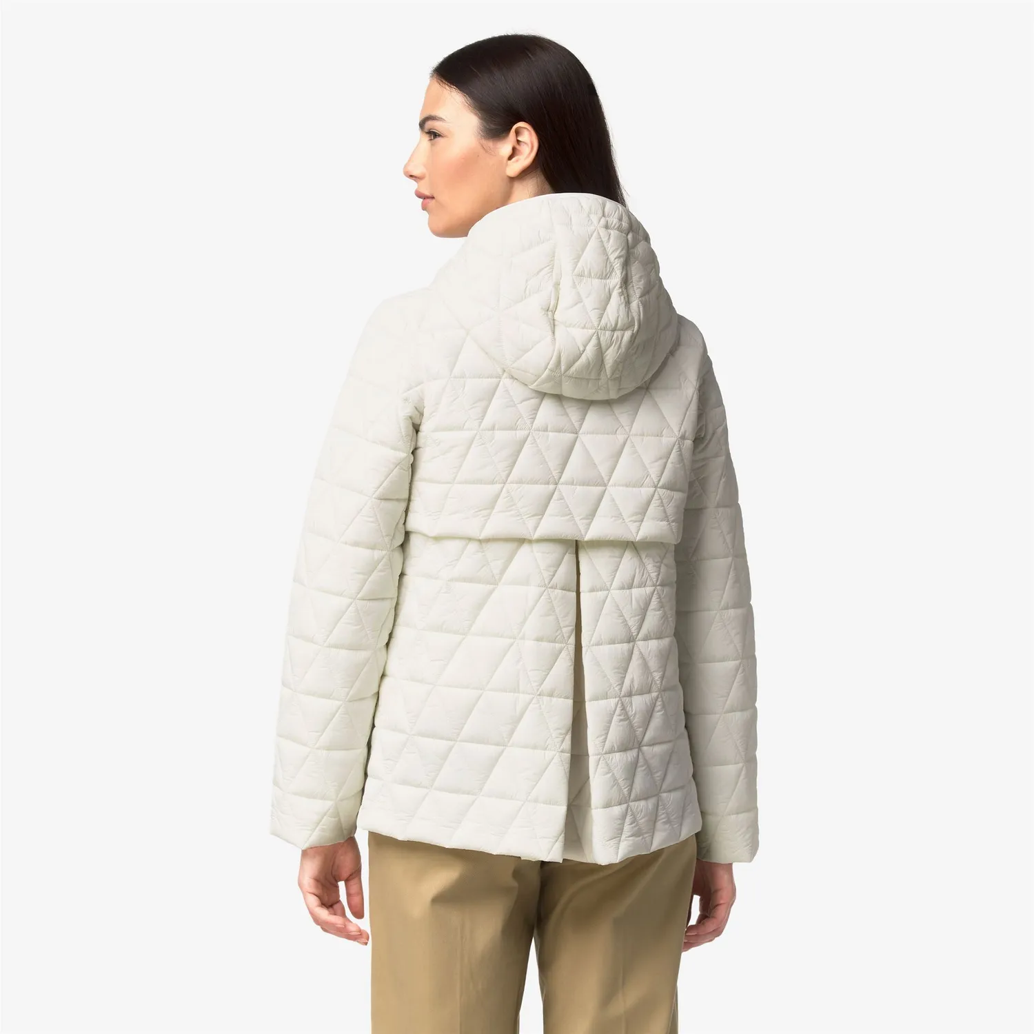 K-Way Madlaine Diamond Quilted Warm geacă alb natural