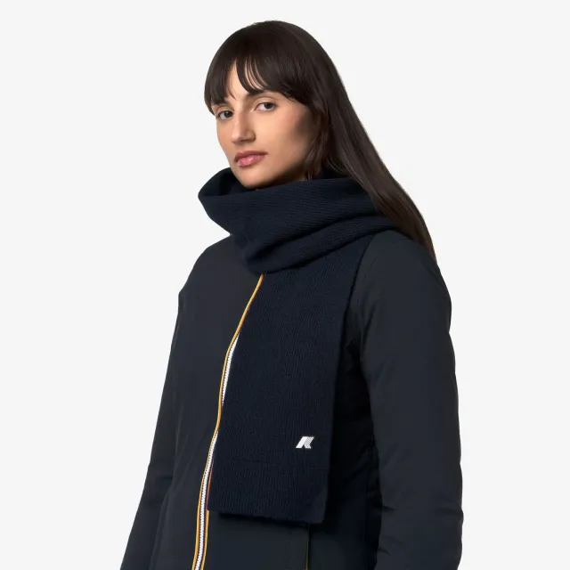 K-Way Etienne fular unisex albastru lână 190 cm