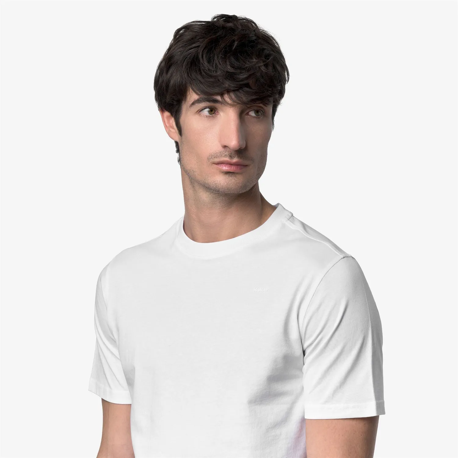 K-Way Odom Jersey Micro Lettering Slim tricou alb bumbac