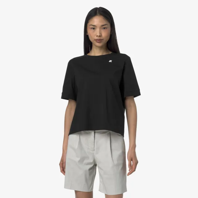 K-Way Selune Jersey tricou damă negru boxy din bumbac