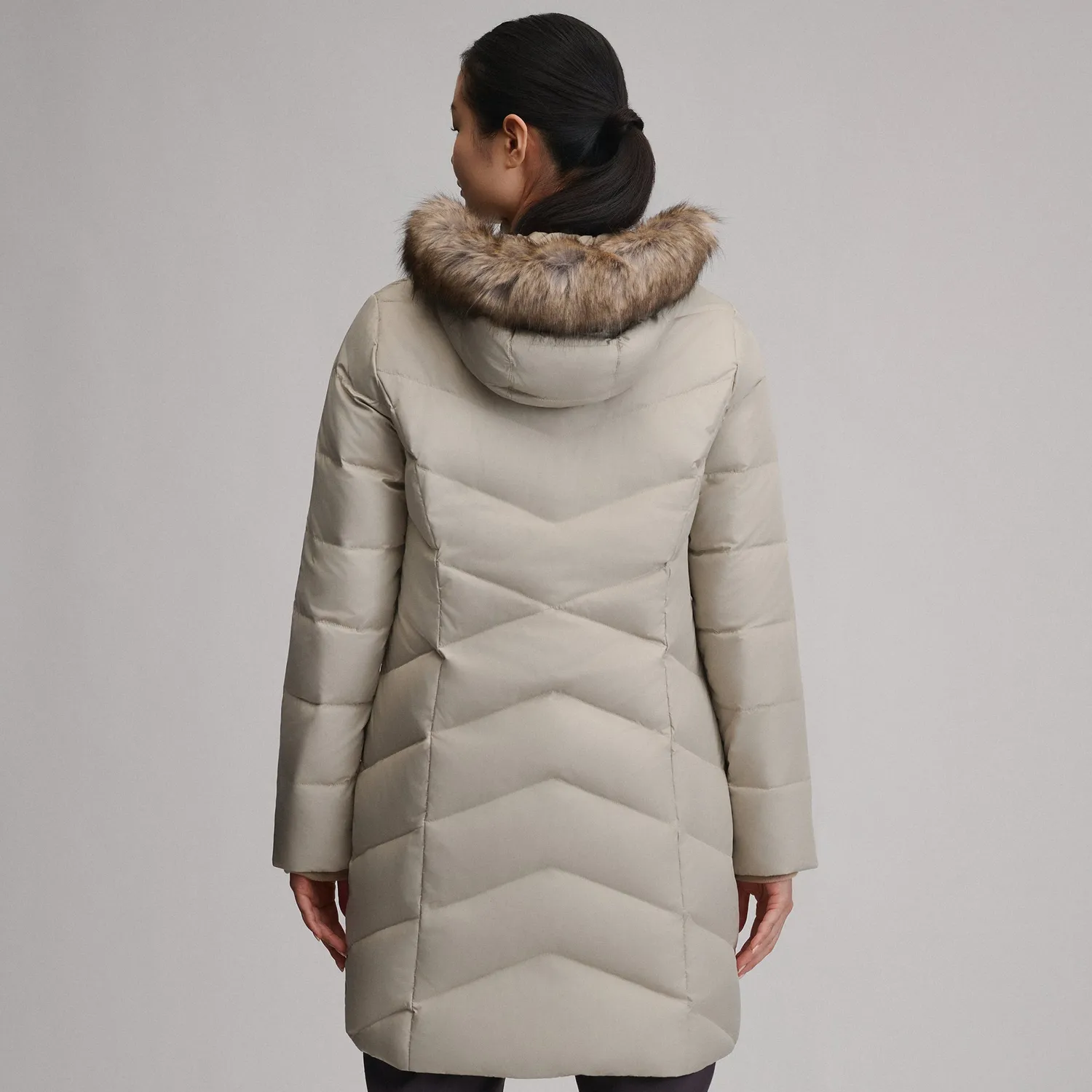 Eddie Bauer Classic Down Parka palton puf damă negru lung